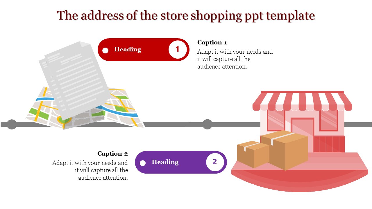 shopping ppt template-The address of the store shopping ppt template
